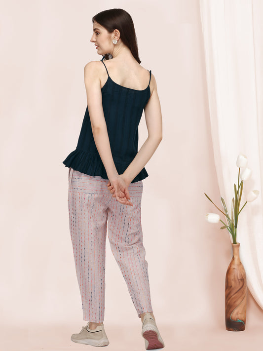 Rama Spaghetti Top With Comfortable Pant A Perfect Casual Wear Co-ordinated set